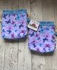 Drawstring Project Bag by Rose (MEDIUM) - PURPLE and BLUE BUTTERFLIES with Blue
