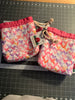 Drawstring Project Bag by Rose (MEDIUM) - PASTEL HEARTS with Bright Pink