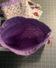 Drawstring Project Bag by Rose (MEDIUM) - LLAMAS with LILAC