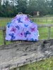 Handle Project Bag by Rose (Small)- Perfect for SOCK Knitters -  PURPLE and BLUE BUTTERFLIES with Blue