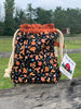 Drawstring Project Bag by Rose (MEDIUM) - MUSHROOMS with Rust