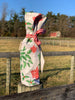 WINE BAG by Rose - HOLLY LEAVES   / Green Christmas Trees