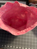 Drawstring Project Bag by Rose (MEDIUM) - HEARTS on BLACK (shiny red hearts) with Pink