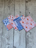 QUILTED COASTERS (reversible) by Rose (Set of 4) - Blue and Orange Designs