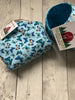 Handle Project Bag by Rose (Small)- Perfect for SOCK Knitters -  Butterflies / Turquoise