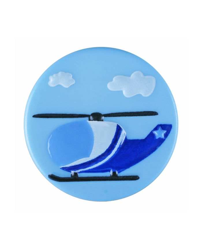 CHILDREN POLYAMIDE BUTTON ROUND SHAPE WITH HELICOPTER AND SHANK - 15MM