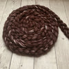 FARM ROVING - Alpaca / Merino / Silk - Roving  from LIZZIE - Maroon/Brown/Dk Rose