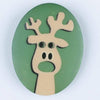 Reindeer Themed button - 23 mm or 25 mm - Red or Green