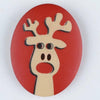 Reindeer Themed button - 23 mm or 25 mm - Red or Green