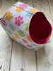Handle Project Bag by Rose (Small)- Perfect for SOCK Knitters - RAINBOW PAW PRINTS / Dark Pink