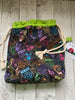 Drawstring Project Bag by Rose (X-LARGE) - TAROT CARDS / Chartreuse / Yellow