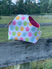 Handle Project Bag by Rose (Small)- Perfect for SOCK Knitters - RAINBOW PAW PRINTS / Dark Pink