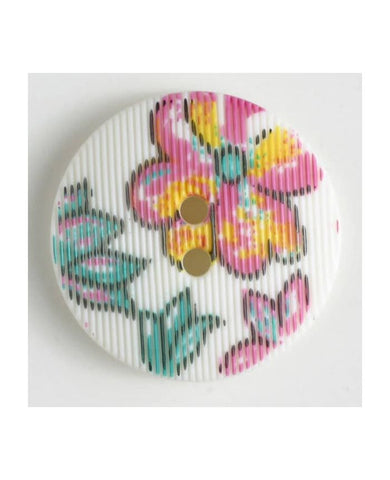 FASHION FLOWER BUTTON - 20MM - WHITE