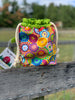 Drawstring Project Bag by Rose (MEDIUM or LARGE) - Colorful Mandalas with Chartreuse