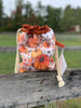 Drawstring Project Bag by Rose (MEDIUM) - Pumpkin Patch with Burnt Orange