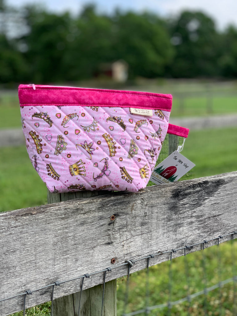 Quilted Zippered Project Bag by Rose - PRINCESS CROWNS