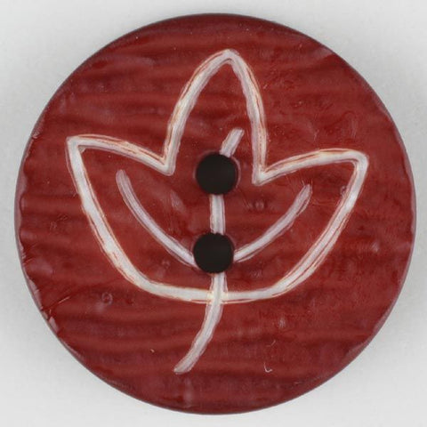 POLYAMIDE BUTTON WITH FLOWER, 2 HOLES - 23MM - WINE RED