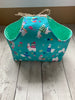 Handle Project Bag by Rose (Small or Medium)- Perfect for SOCK or SHAWL Knitters - LLAMAS / Lt. Turquoise