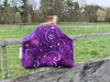 Project Bag by Rose (Small)- Perfect for SOCK Knitters -  PURPLE SWIRLS  with Lavender