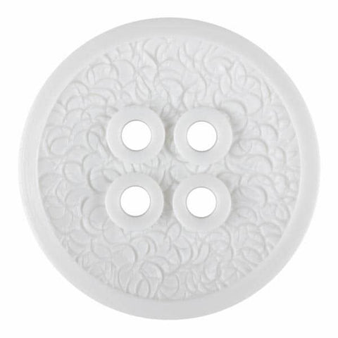 Polyamide Button w/a Fine Edge and Four Holes - 28MM - WHITE