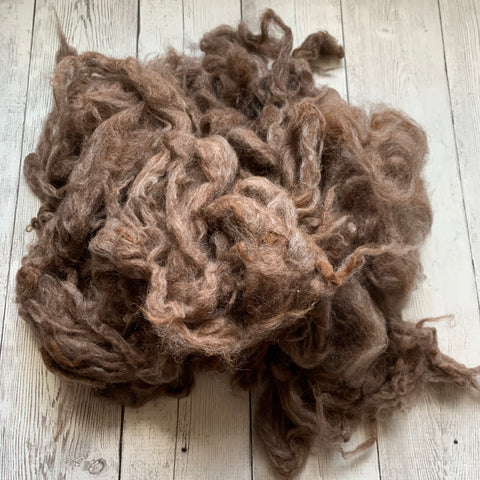 Washed Raw Fiber BABY ALPACA - Rose Grey  from "Rosalita"  4 oz