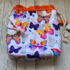 Drawstring Project Bag by Rose (X-LARGE) - COLORFUL BUTTERFLIES / Orange