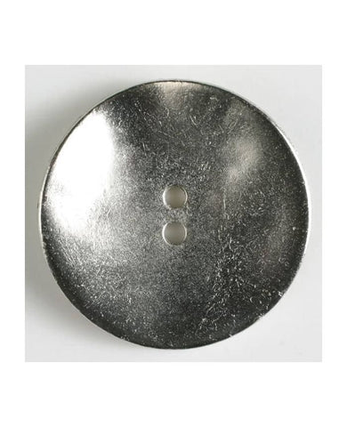 FULL METAL BUTTON WITH 2 HOLES - 28MM - DULL SILVER