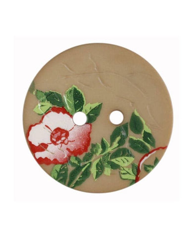POLYAMIDE BUTTON WITH ROSE, 2 HOLES - 23MM
