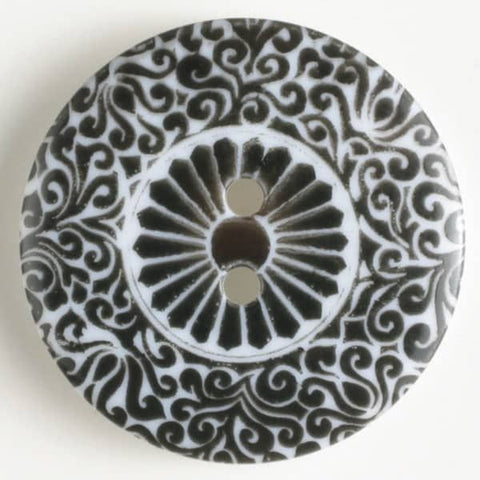 POLYAMIDE BUTTON ART DECO - 25MM - BLACK