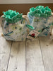 Drawstring Project Bag by Rose (MEDIUM) - DRAGONFLIES / Lt Teal