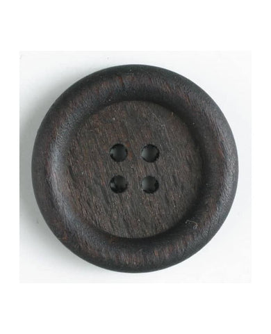 WOOD BUTTON - 28MM - DK BROWN