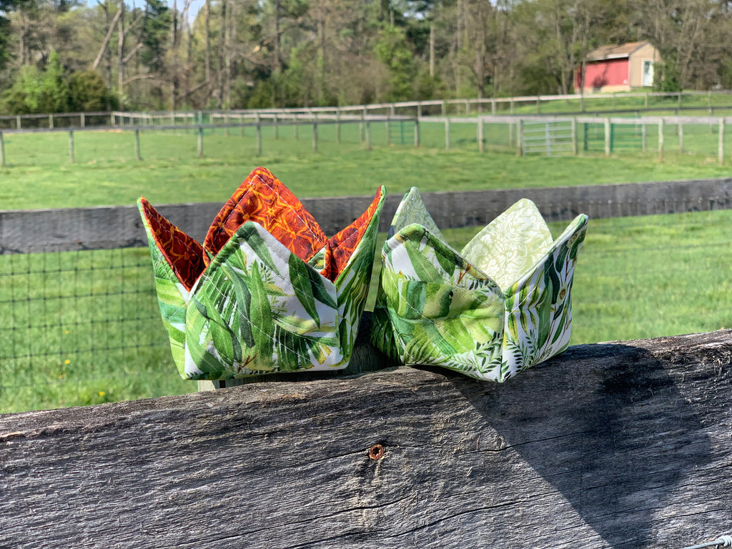 Tulip Fabric Box - FERNS / Greenery or Rust design
