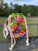 Drawstring Project Bag by Rose (MEDIUM or LARGE) - Colorful Mandalas with Chartreuse
