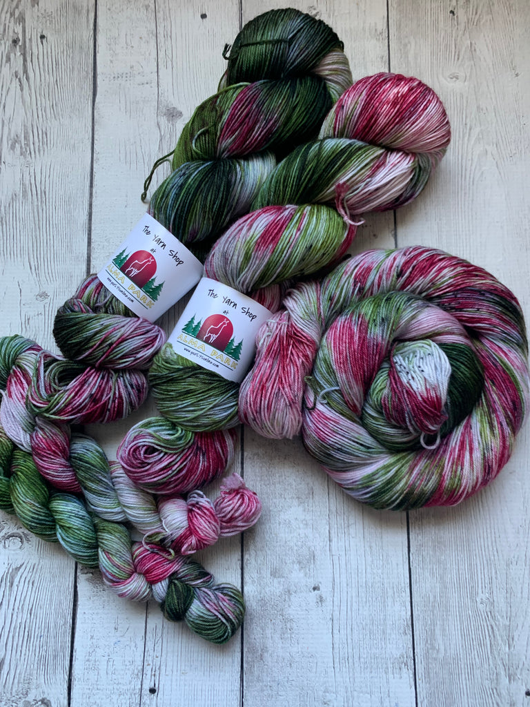 RUBY ZOISITE -  Handpainted/speckled  Multiple Yarn Weights  -  RTS