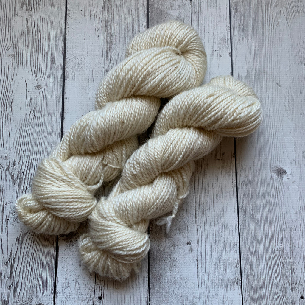 Worsted - Farm Yarn -  Kid Mohair/Wool  200 yds - white