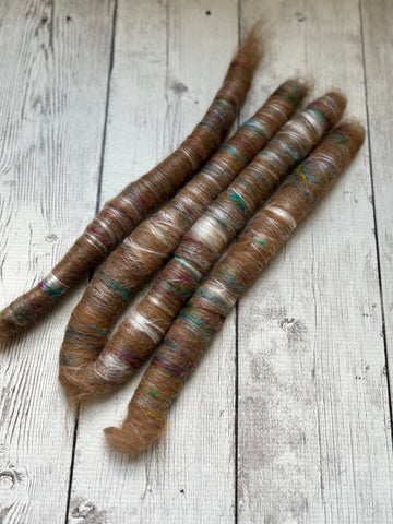 JESSI ROLAGS - Textured Alpaca tussah & sari silk FOREST FLOOR