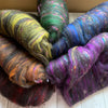 Batt Minis - 1.5 oz - Dark Rainbow Crush - Alpaca Merino Silks Sparkle