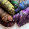 Batt Minis - 1.5 oz - Dark Rainbow Crush - Alpaca Merino Silks Sparkle