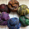 Batt Minis - 1.5 oz - Dark Rainbow Crush - Alpaca Merino Silks Sparkle