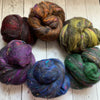 Batt Minis - 1.5 oz - Dark Rainbow Crush - Alpaca Merino Silks Sparkle