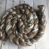 BFL Wool/Tussah silk Top - undyed natural brown - 4 oz