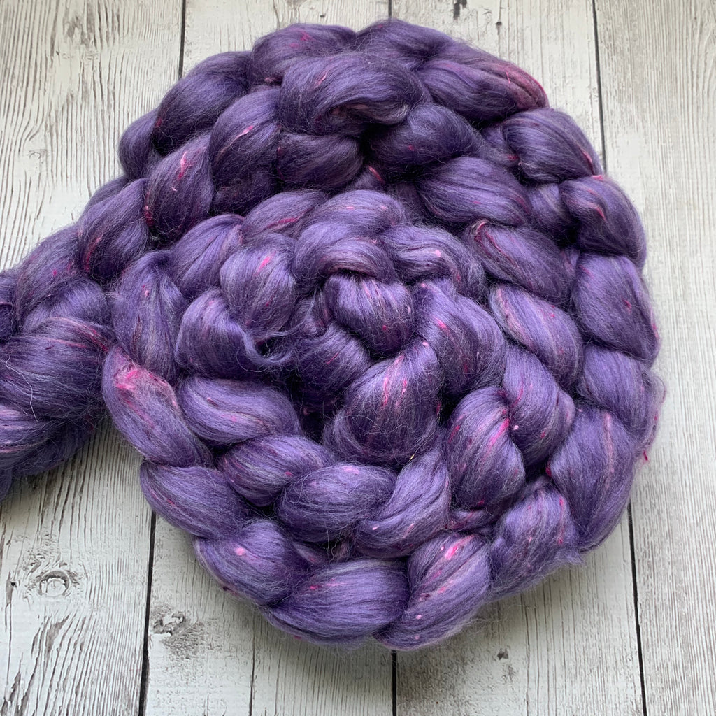 Colored Top - Merino Tweed Bamboo - "Purple Pop" 4 oz