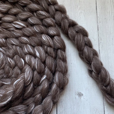 FARM ROVING - Baby Alpaca / Merino / Silk - Roving (Baby Grade Alpaca) from BLAZE - Brown